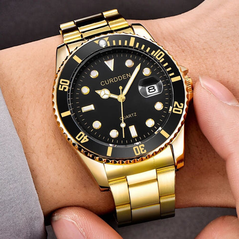 Watch Men Quartz Mens Watches Top Luxury Brand Watch Man Gold Stainless Steel Relogio Masculino Waterproof