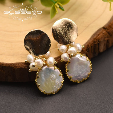 Pearl Earrings Premium 925 Silver Stud Earrings Baroque Pink Pearl Earrings Europe and America Retro Jewelry Wholesale Natural