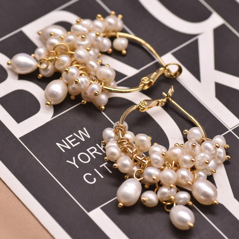 Pearl earrings high-end 925 silver flower earrings wholesale retro European and American style design handmade jewelry wholesale