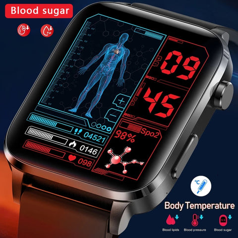 New Blood Sugar Smart Watch Men Sangao Laser Treat Health Heart Rate Blood Pressure Sport Smartwatch Women Glucometer Watch