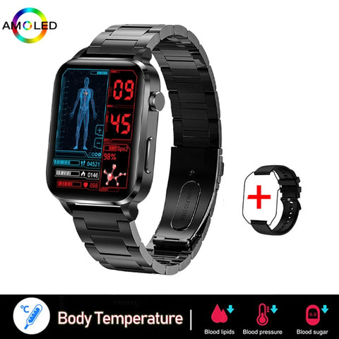 New Blood Sugar Smart Watch Men Sangao Laser Treat Health Heart Rate Blood Pressure Sport Smartwatch Women Glucometer Watch